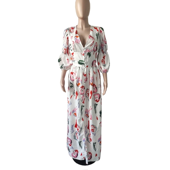 Bubble sleeve coverup maxi dress - Picture 2 of 4